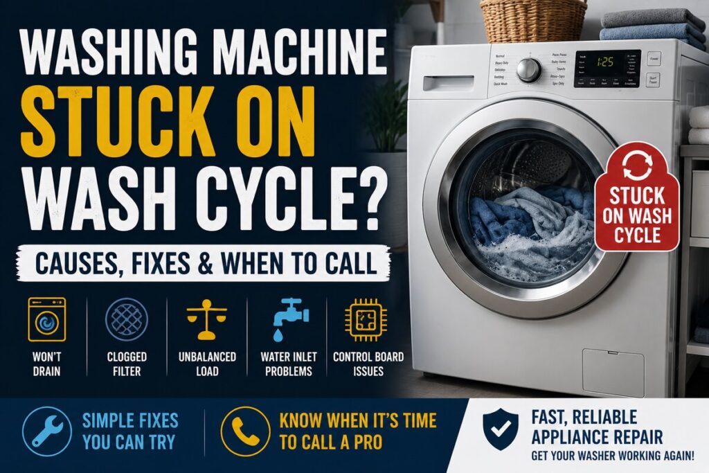 Washing Machine Stuck on Wash Cycle? Causes, Fixes & When to Call